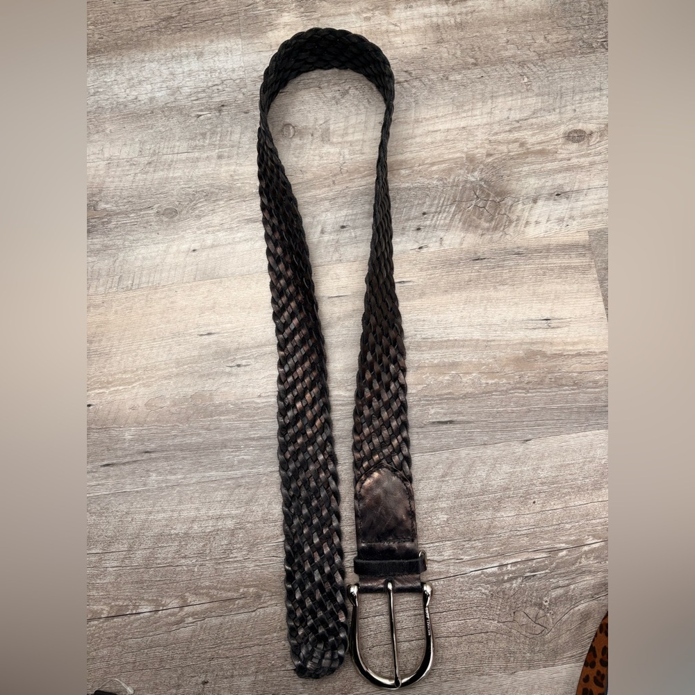 Michael Kors Braided Leather Belt - Black